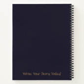 Verbluffende 3D gouden eenhoorn gepersonaliseerd Notitieboek (Achterkant)