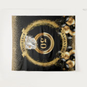 Verbluffende 50 verjaardag achtergrond witte spran wandkleed (Voorkant (horizontaal))