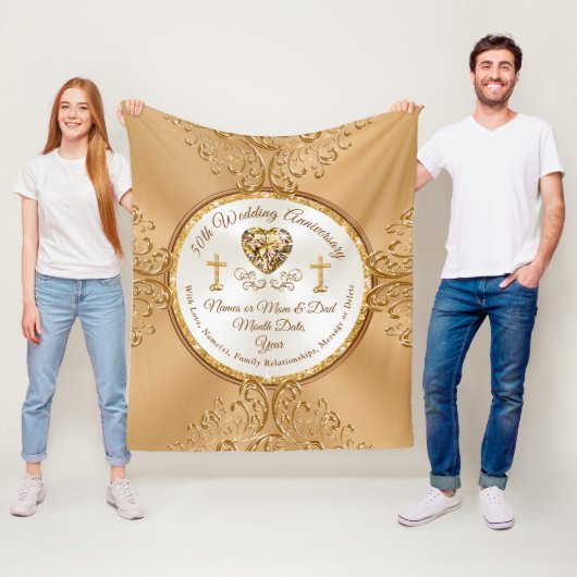 Verbluffende 50e Jubileum-rugleuning Fleece Deken (In situ)