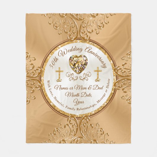 Verbluffende 50e Jubileum-rugleuning Fleece Deken (Voorkant)