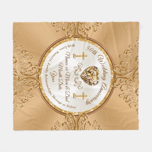 Verbluffende 50e Jubileum-rugleuning Fleece Deken (Voorkant (Horizontaal))