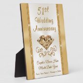 Verbluffende 51ste weddenschap Jubileum cadeau voo Fotoplaat (Zijkant)