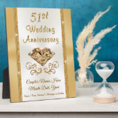 Verbluffende 51ste weddenschap Jubileum cadeau voo Fotoplaat (Zijkant)