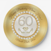 Verbluffende, 60e verjaardag papieren Borden, spec Bordje (Voorkant)