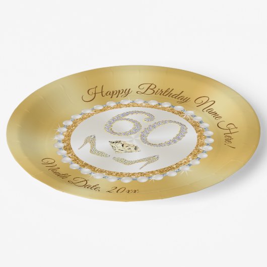 Verbluffende, 60e verjaardag papieren Borden, spec Papieren Bordje (Gekanteld)