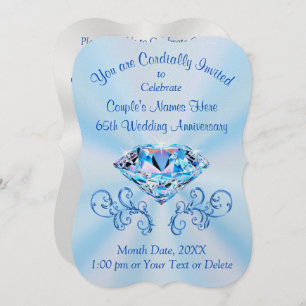 Verbluffende 65e Jubileum-uitnodigingen Kaart