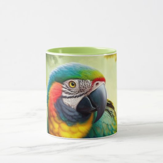 Verbluffende aangepaste Monogram Parrot Macaw Mok (Midden)