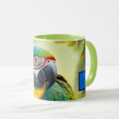 Verbluffende aangepaste Monogram Parrot Macaw Mok (Voorkant rechts)