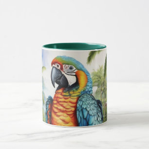 Verbluffende aangepaste Monogram Parrot Macaw Mok