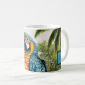 Verbluffende aangepaste Monogram Parrot Macaw Mok (Voorkant rechts)