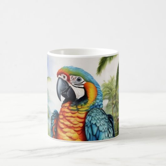 Verbluffende aangepaste Monogram Parrot Macaw Mok (Center)