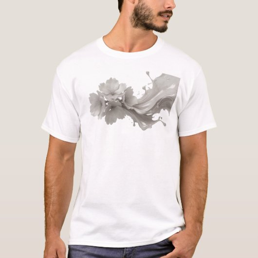 Verbluffende ABSTRACTE BLOEM Custom Creatie T-shirt (Voorkant)