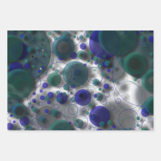 Verbluffende abstracte bubbels en cirkels inpakpapier vel (Voorkant 2)
