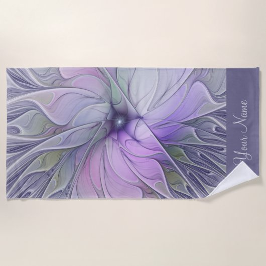 Verbluffende Abstracte fractale Art Flower Strandlaken (Voorkant)