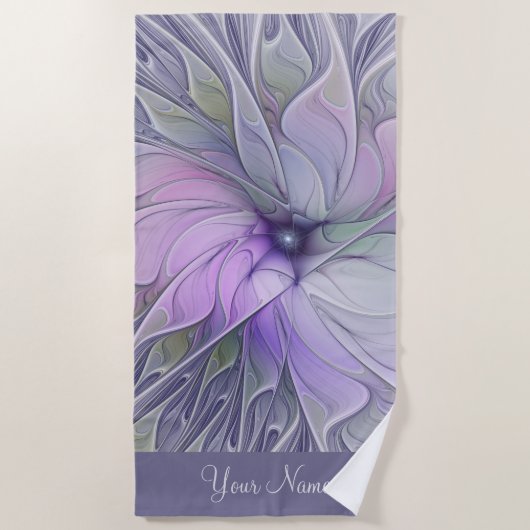 Verbluffende Abstracte fractale Art Flower Strandlaken (Voorkant)