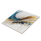 Verbluffende Abstracte keramische Tegel - levendig Tegeltje (Zijkant)