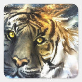 Verbluffende abstracte leeuw vierkante sticker (Voorkant)