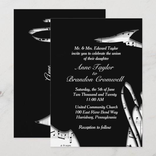 Verbluffende Abstracte muziekthema Weddenschap Kaart (Voorkant / Achterkant)