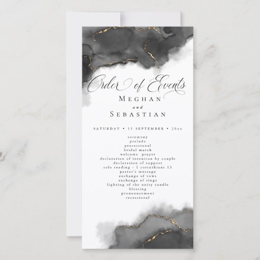 Verbluffende Abstracte zwart-gouden Waterverf (Voorkant)