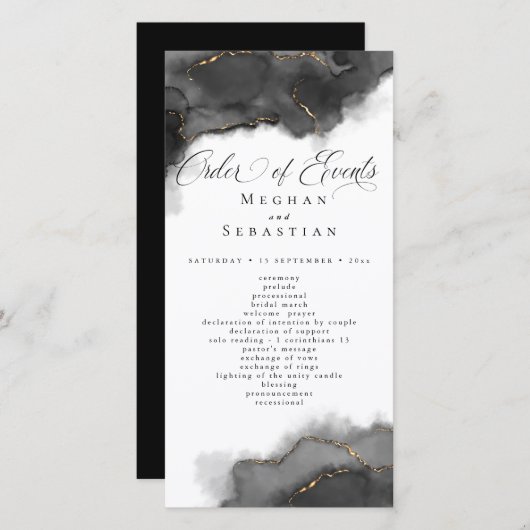 Verbluffende Abstracte zwart-gouden Waterverf (Voorkant / Achterkant)