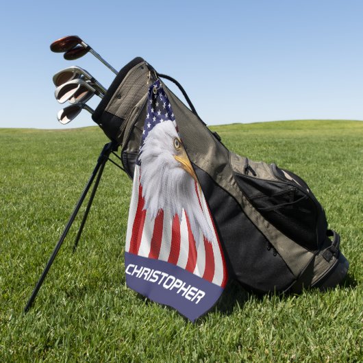 Verbluffende adelaar, de Amerikaanse vlag patriott Golfhanddoek (Groen)