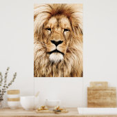 Verbluffende afrikaanse digitale leeuw-oliesschild poster (Keuken)