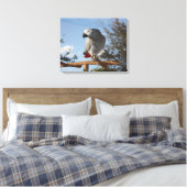 Verbluffende Afrikaanse grijze papegaai Canvas Afdruk (Insitu (Slaapkamer))