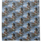 Verbluffende Afrikaanse grijze papegaai Douchegordijn (Voorkant)