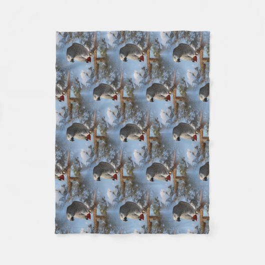 Verbluffende Afrikaanse grijze papegaai Fleece Deken (Voorkant)