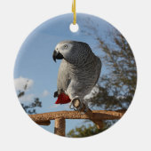 Verbluffende Afrikaanse grijze papegaai Keramisch Ornament (Achterkant)