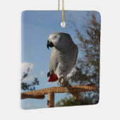 Verbluffende Afrikaanse grijze papegaai Keramisch Ornament (Rechts)