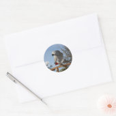 Verbluffende Afrikaanse grijze papegaai Ronde Sticker (Envelop)