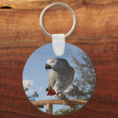 Verbluffende Afrikaanse grijze papegaai Sleutelhanger (Voorkant)