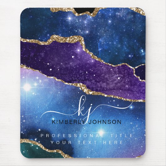 Verbluffende Agaat Gold Glitter Muismat (Voorkant)