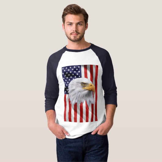Verbluffende Amerikaanse adelaar, de Amerikaanse v T-shirt (Voorkant volledig)