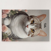 Verbluffende Amerikaanse Korthaar Kat met Delicate Legpuzzel (Horizontaal)