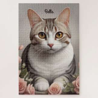 Verbluffende Amerikaanse Korthaar Kat met Delicate Legpuzzel