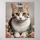 Verbluffende Amerikaanse Korthaar Kat met Delicate Poster (Voorkant)