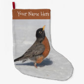 Verbluffende Amerikaanse Robin in de sneeuw Grote Kerstsok (Voorkant)