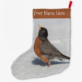 Verbluffende Amerikaanse Robin in de sneeuw Grote Kerstsok (Achterkant)