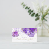 Verbluffende Amethyst Gold Accent Alcohol Inkt Visitekaartje (Staand voorkant)