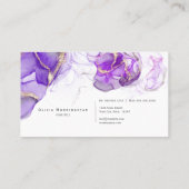 Verbluffende Amethyst Gold Accent Alcohol Inkt Visitekaartje (Achterkant)