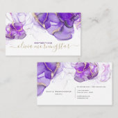Verbluffende Amethyst Gold Accent Alcohol Inkt Visitekaartje (Voorkant / Achterkant)