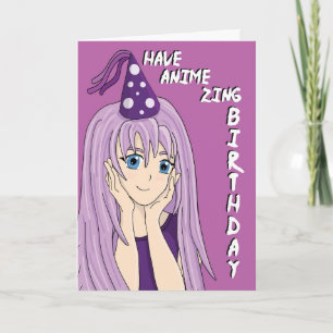 Verbluffende Anime Zing Birthday Card Kaart