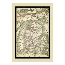 Verbluffende Antiek kaart van Michigan