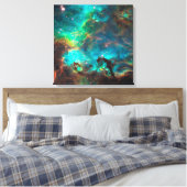 Verbluffende Aqua Star-cluster Canvas Afdruk (Insitu (Slaapkamer))