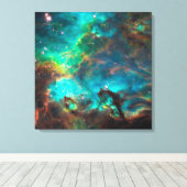 Verbluffende Aqua Star-cluster Canvas Afdruk (Insitu (Houten vloer))