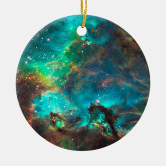 Verbluffende Aqua Star-cluster Keramisch Ornament (Voorkant)