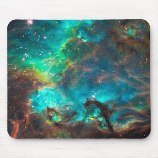 Verbluffende Aqua Star-cluster Muismat (Voorkant)