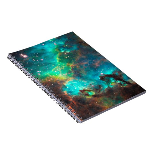 Verbluffende Aqua Star-cluster Notitieboek (Rechterzijde)
